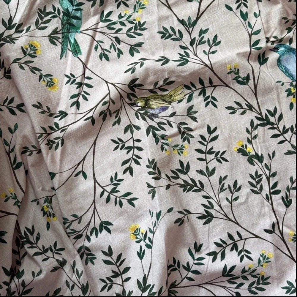 NEW Anthropologie Priyanka Organic Cotton Printed Bird Curtin One panel